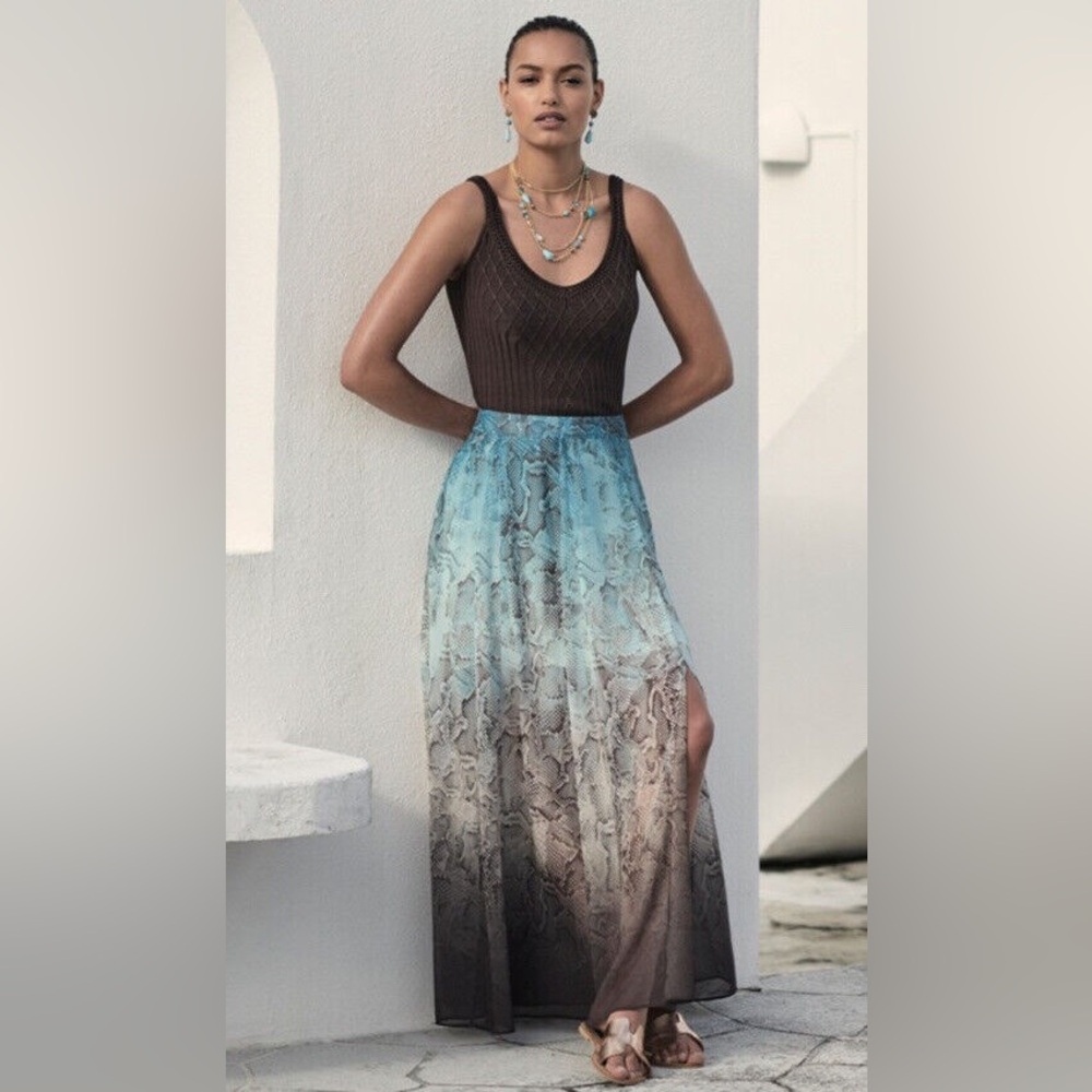 WHBM Snake print ombré maxi skirt